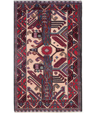 Baluch 3'0'' X 5'0'' Hand-Knotted Wool Rug 3'0'' x 5'0'' (90 X 150) / Red / N/A