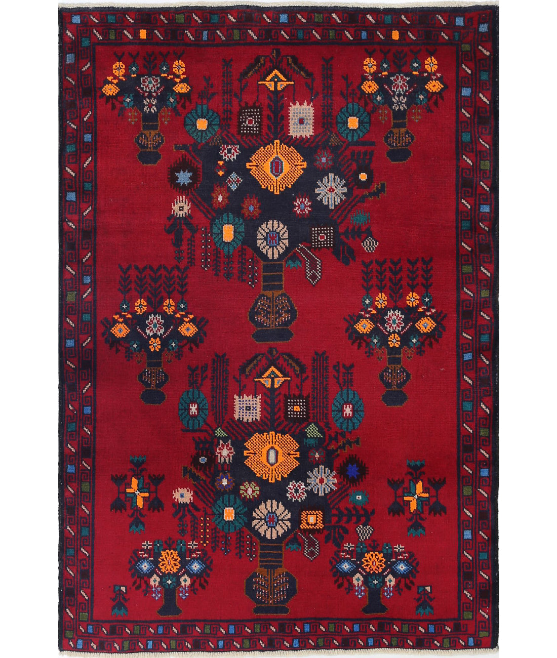 Baluch 2'11'' X 4'3'' Hand-Knotted Wool Rug 2'11'' x 4'3'' (88 X 128) / Red / N/A