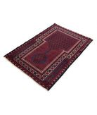 Baluch 3'0'' X 4'5'' Hand-Knotted Wool Rug 3'0'' x 4'5'' (90 X 133) / Red / N/A