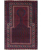 Baluch 3'0'' X 4'5'' Hand-Knotted Wool Rug 3'0'' x 4'5'' (90 X 133) / Red / N/A