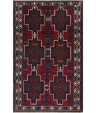 Baluch 2'1'' X 4'8'' Hand-Knotted Wool Rug 2'1'' x 4'8'' (63 X 140) / Red / N/A