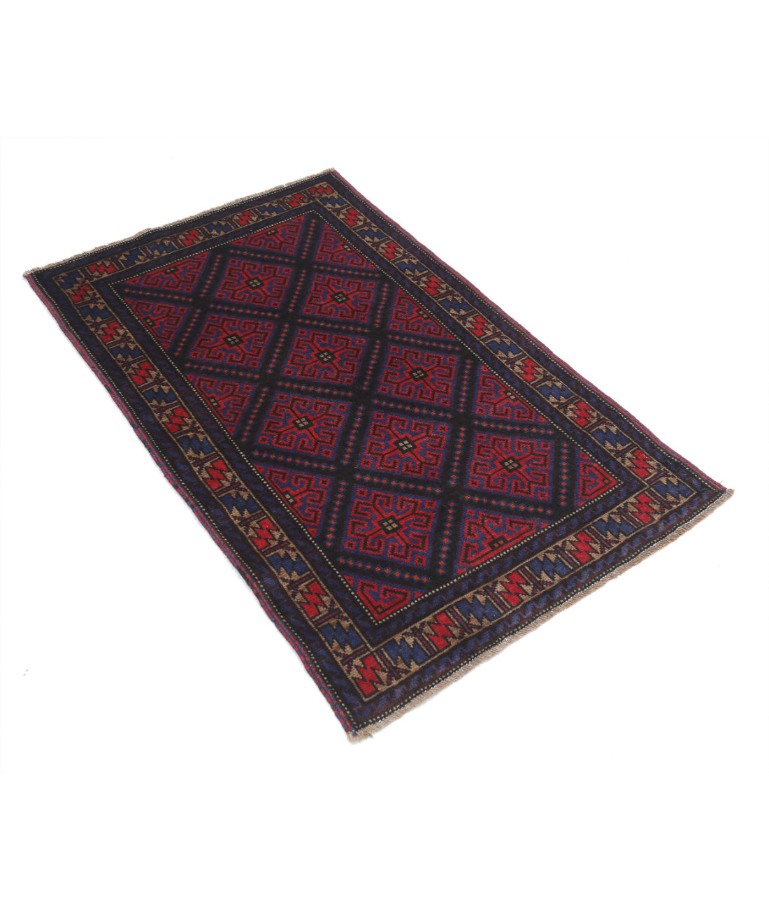 Baluch 2'10'' X 4'7'' Hand-Knotted Wool Rug 2'10'' x 4'7'' (85 X 138) / Red / N/A