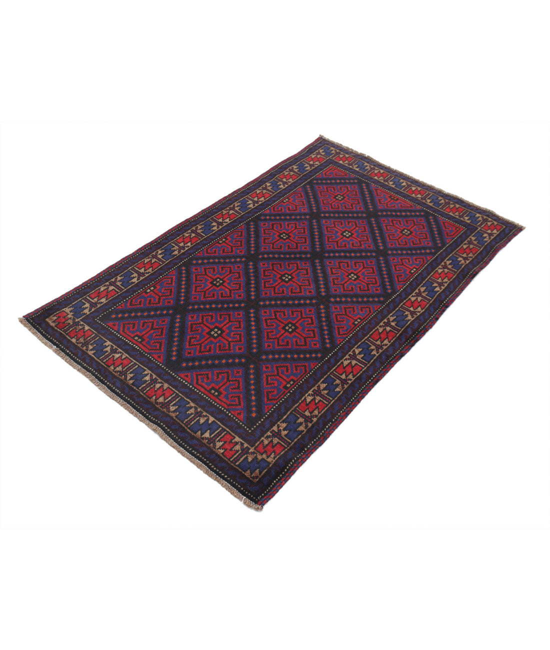 Baluch 2'10'' X 4'7'' Hand-Knotted Wool Rug 2'10'' x 4'7'' (85 X 138) / Red / N/A