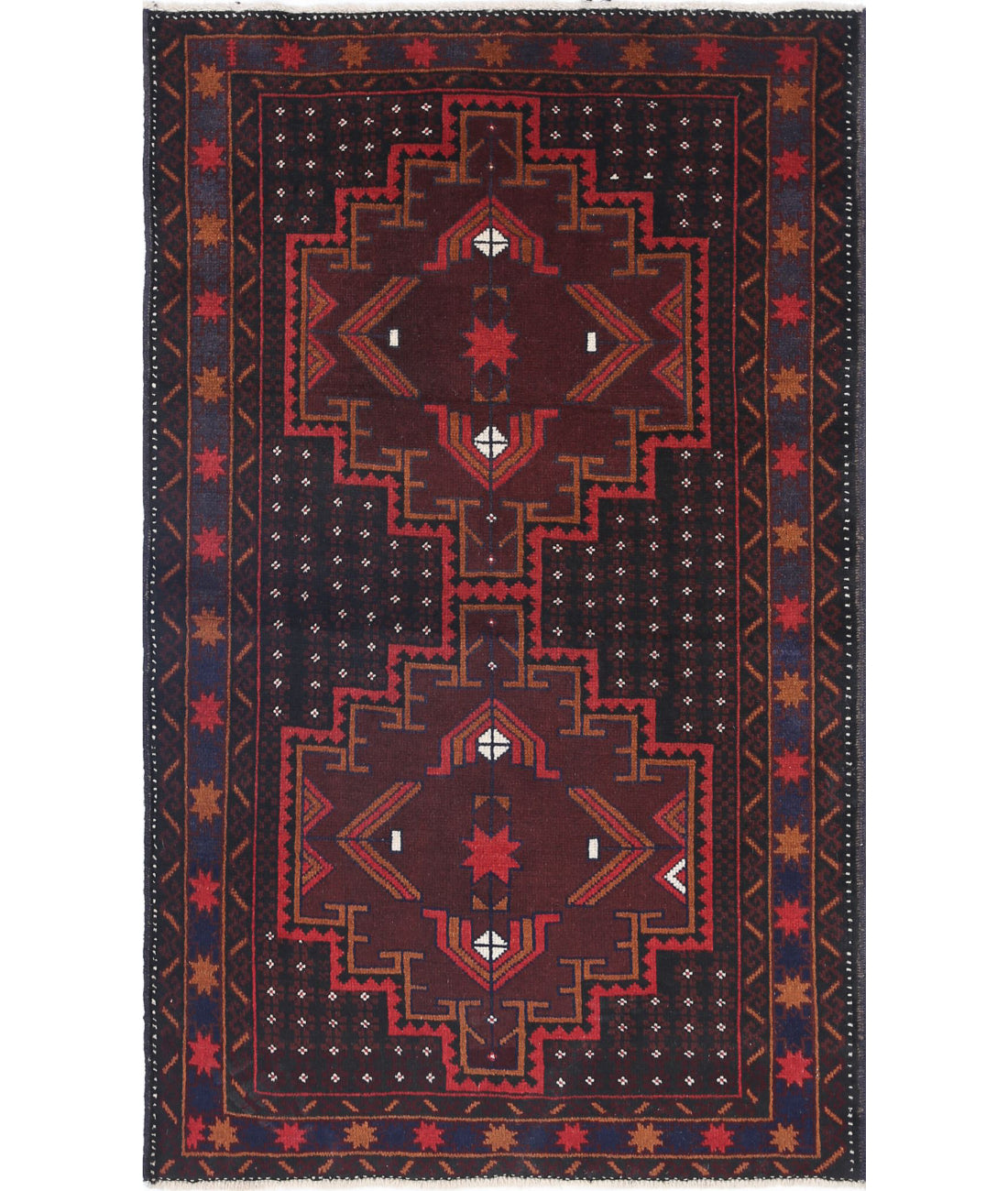 Baluch 2'9'' X 4'7'' Hand-Knotted Wool Rug 2'9'' x 4'7'' (83 X 138) / Red / N/A