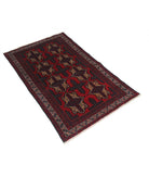 Baluch 2'9'' X 4'5'' Hand-Knotted Wool Rug 2'9'' x 4'5'' (83 X 133) / Red / N/A