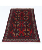 Baluch 2'9'' X 4'5'' Hand-Knotted Wool Rug 2'9'' x 4'5'' (83 X 133) / Red / N/A