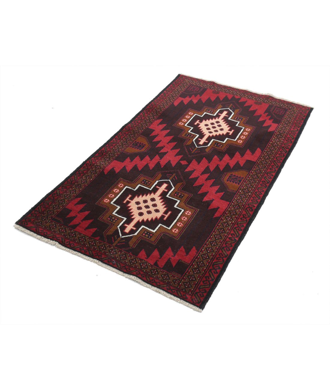 Baluch 2'8'' X 4'7'' Hand-Knotted Wool Rug 2'8'' x 4'7'' (80 X 138) / Red / N/A