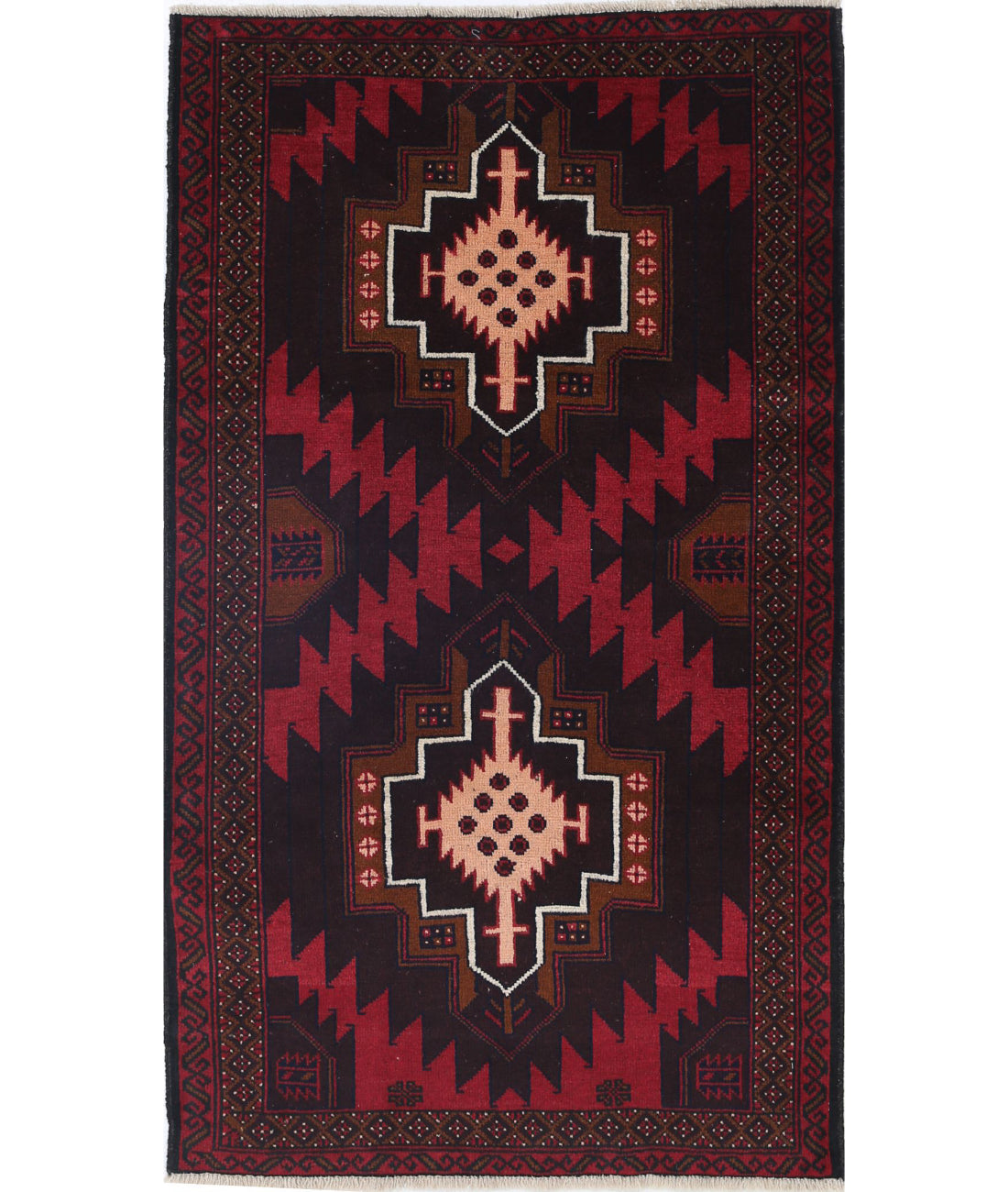 Baluch 2'8'' X 4'7'' Hand-Knotted Wool Rug 2'8'' x 4'7'' (80 X 138) / Red / N/A