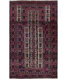 Baluch 3'0'' X 4'11'' Hand-Knotted Wool Rug 3'0'' x 4'11'' (90 X 148) / Red / N/A