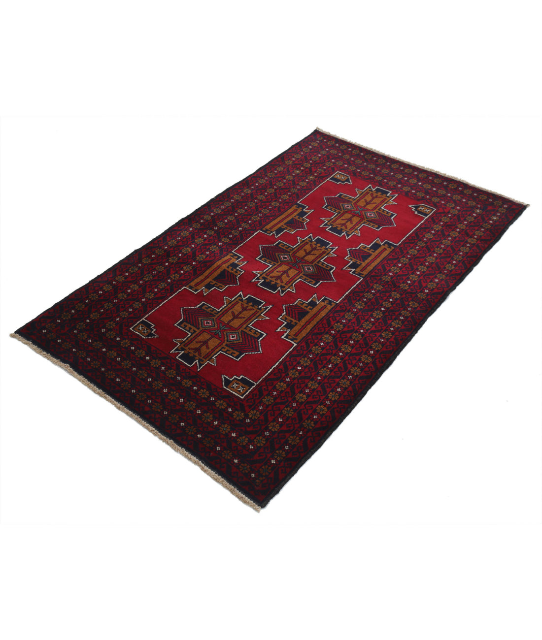 Baluch 2'11'' X 4'10'' Hand-Knotted Wool Rug 2'11'' x 4'10'' (88 X 145) / Red / N/A