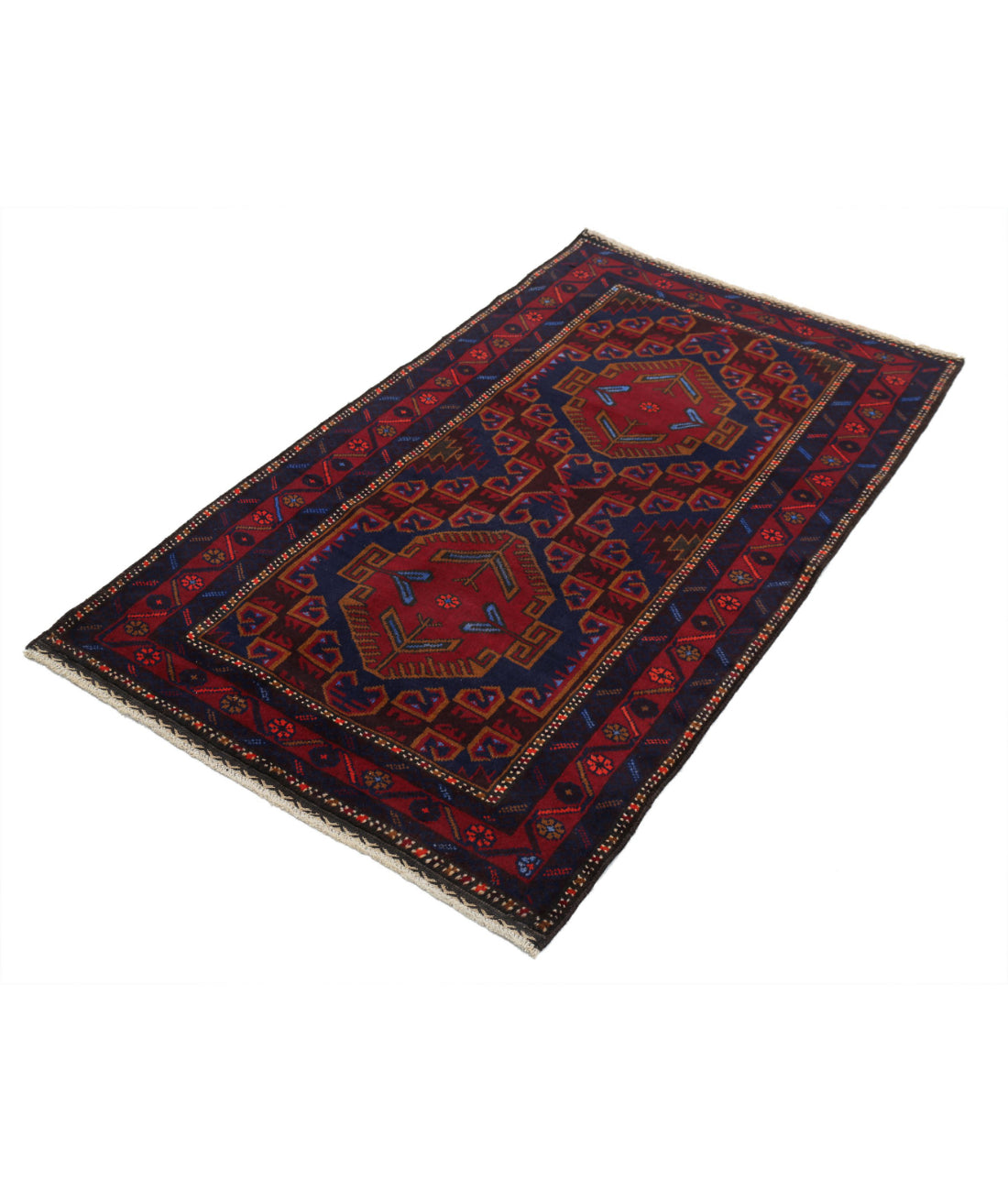 Baluch 2'11'' X 5'0'' Hand-Knotted Wool Rug 2'11'' x 5'0'' (88 X 150) / Red / N/A