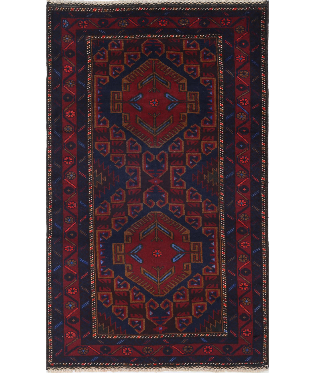 Baluch 2'11'' X 5'0'' Hand-Knotted Wool Rug 2'11'' x 5'0'' (88 X 150) / Red / N/A