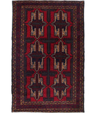 Baluch 3'2'' X 4'11'' Hand-Knotted Wool Rug 3'2'' x 4'11'' (95 X 148) / Red / N/A