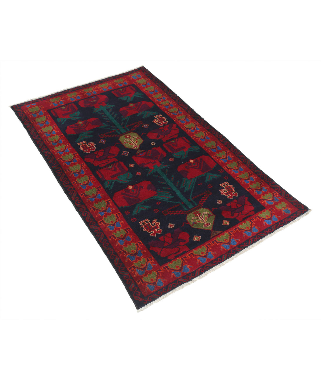 Baluch 2'9'' X 4'6'' Hand-Knotted Wool Rug 2'9'' x 4'6'' (83 X 135) / Red / N/A