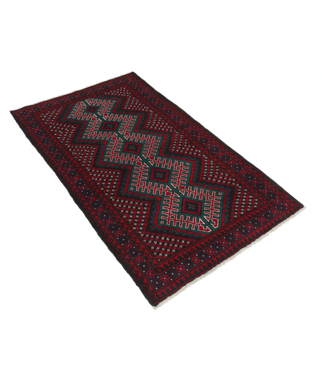 Baluch 2'10'' X 5'0'' Hand-Knotted Wool Rug 2'10'' x 5'0'' (85 X 150) / Red / N/A