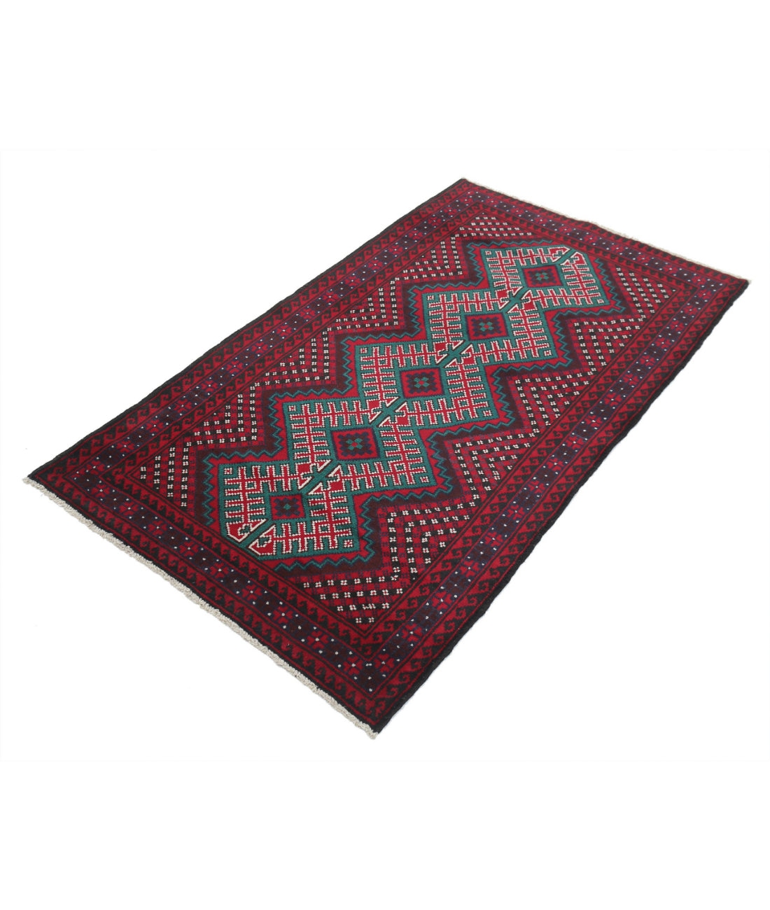 Baluch 2'10'' X 5'0'' Hand-Knotted Wool Rug 2'10'' x 5'0'' (85 X 150) / Red / N/A