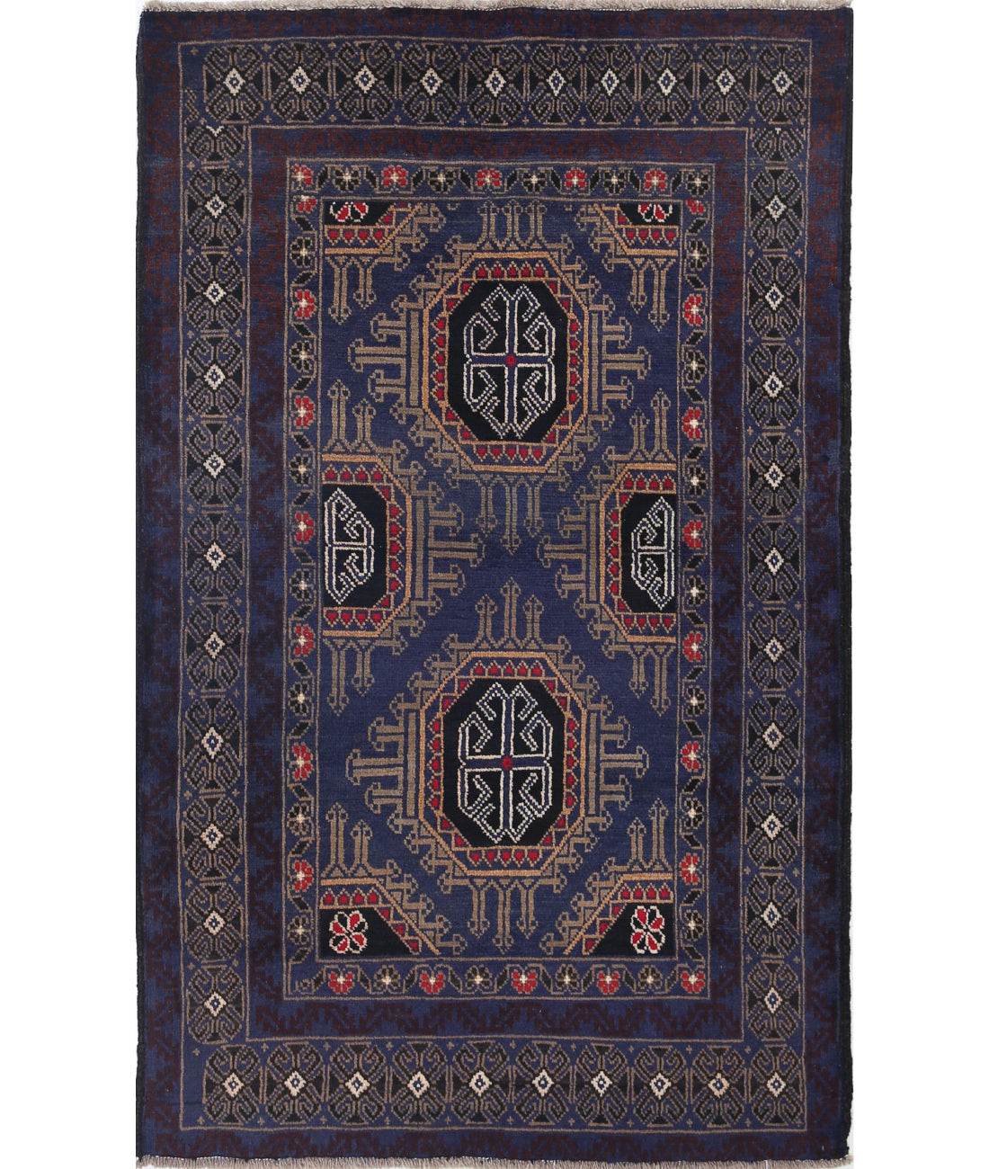 Baluch 2'11'' X 4'9'' Hand-Knotted Wool Rug 2'11'' x 4'9'' (88 X 143) / Red / N/A