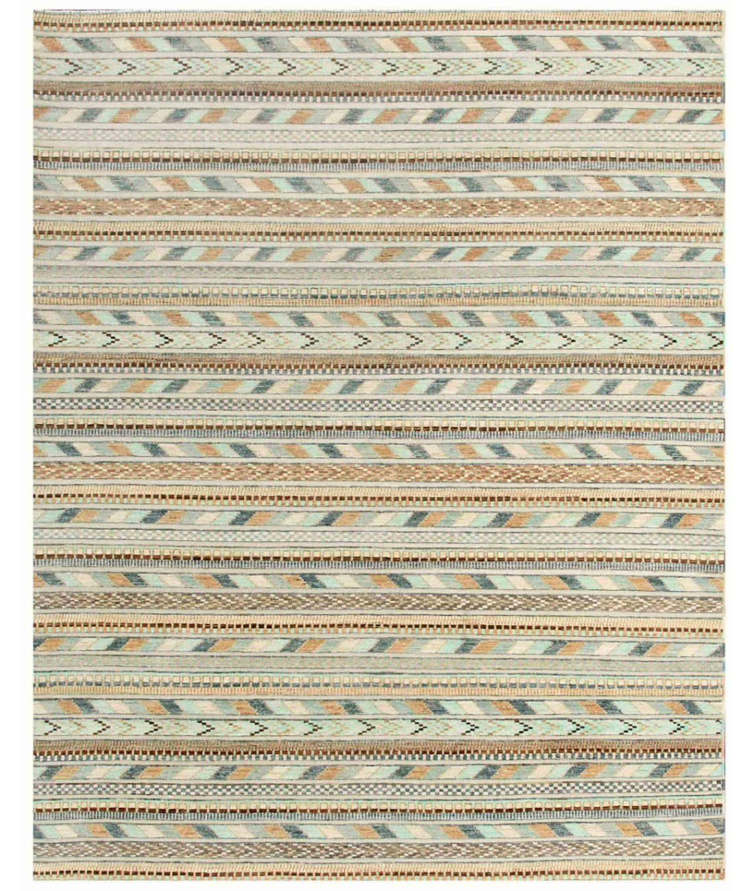 Hand Knotted Berjesta Wool Rug 6' 6" X 8' 3" 6' 6" X 8' 3" (198 X 251) / Beige / Grey