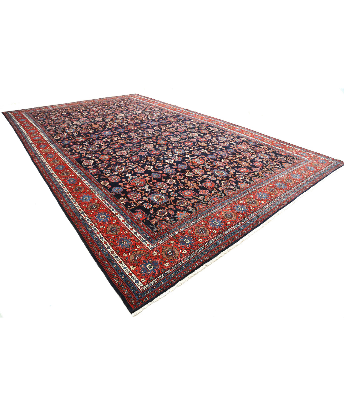 Bibikabad 12'8'' X 21'0'' Hand-Knotted Wool Rug 12'8'' x 21'0'' (380 X 630) / Black / Red