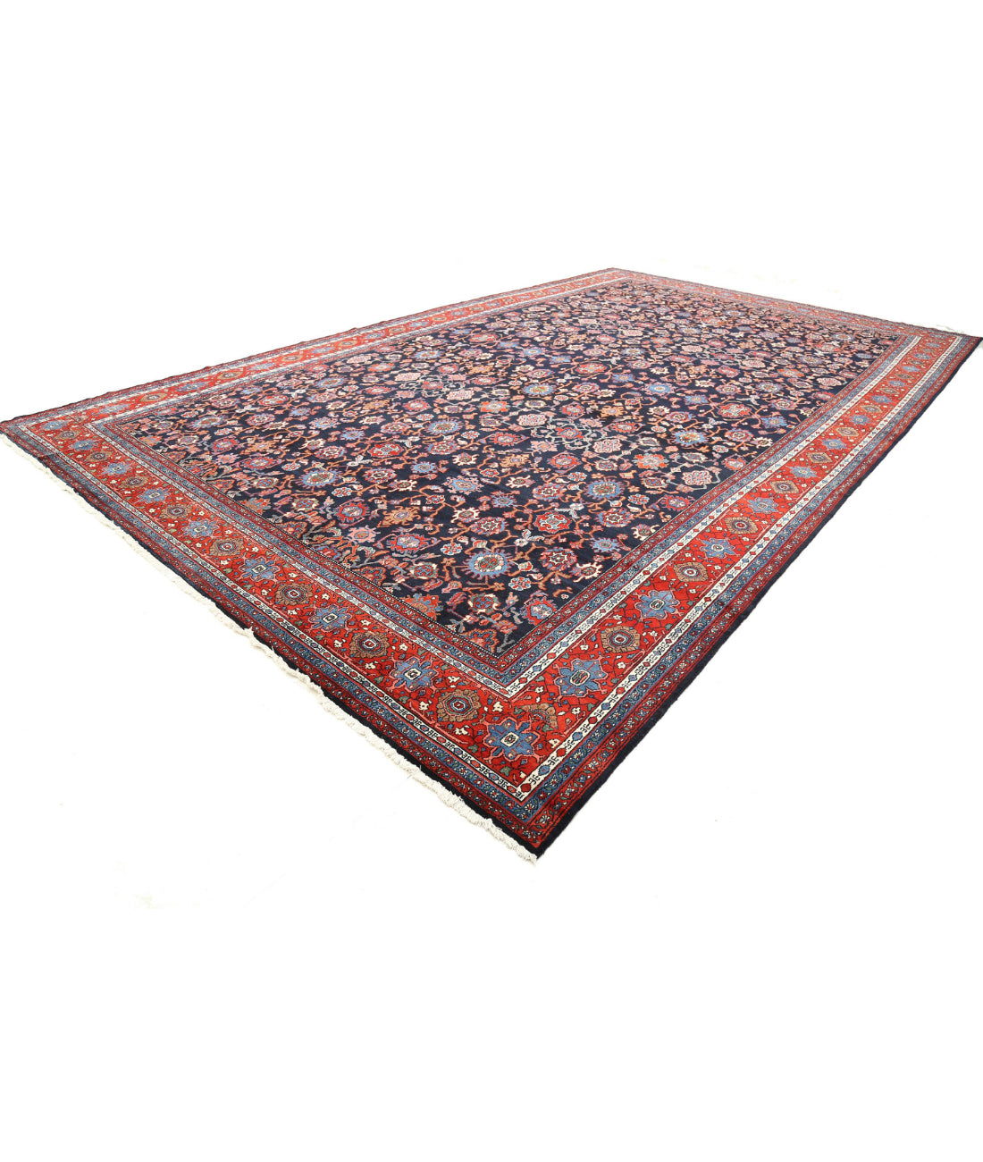 Bibikabad 12'8'' X 21'0'' Hand-Knotted Wool Rug 12'8'' x 21'0'' (380 X 630) / Black / Red