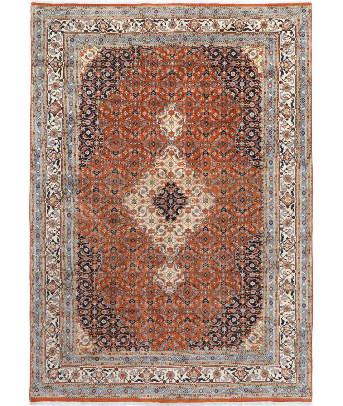 Bijar 7'6'' X 10'10'' Hand-Knotted Wool Rug 7'6'' x 10'10'' (225 X 325) / Red / Ivory