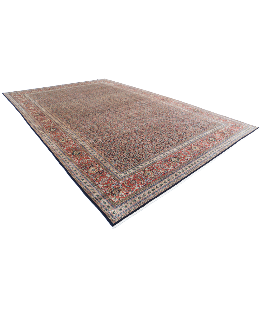 Bijar 11'8'' X 18'2'' Hand-Knotted Wool Rug 11'8'' x 18'2'' (273 X 353) / Blue / Red