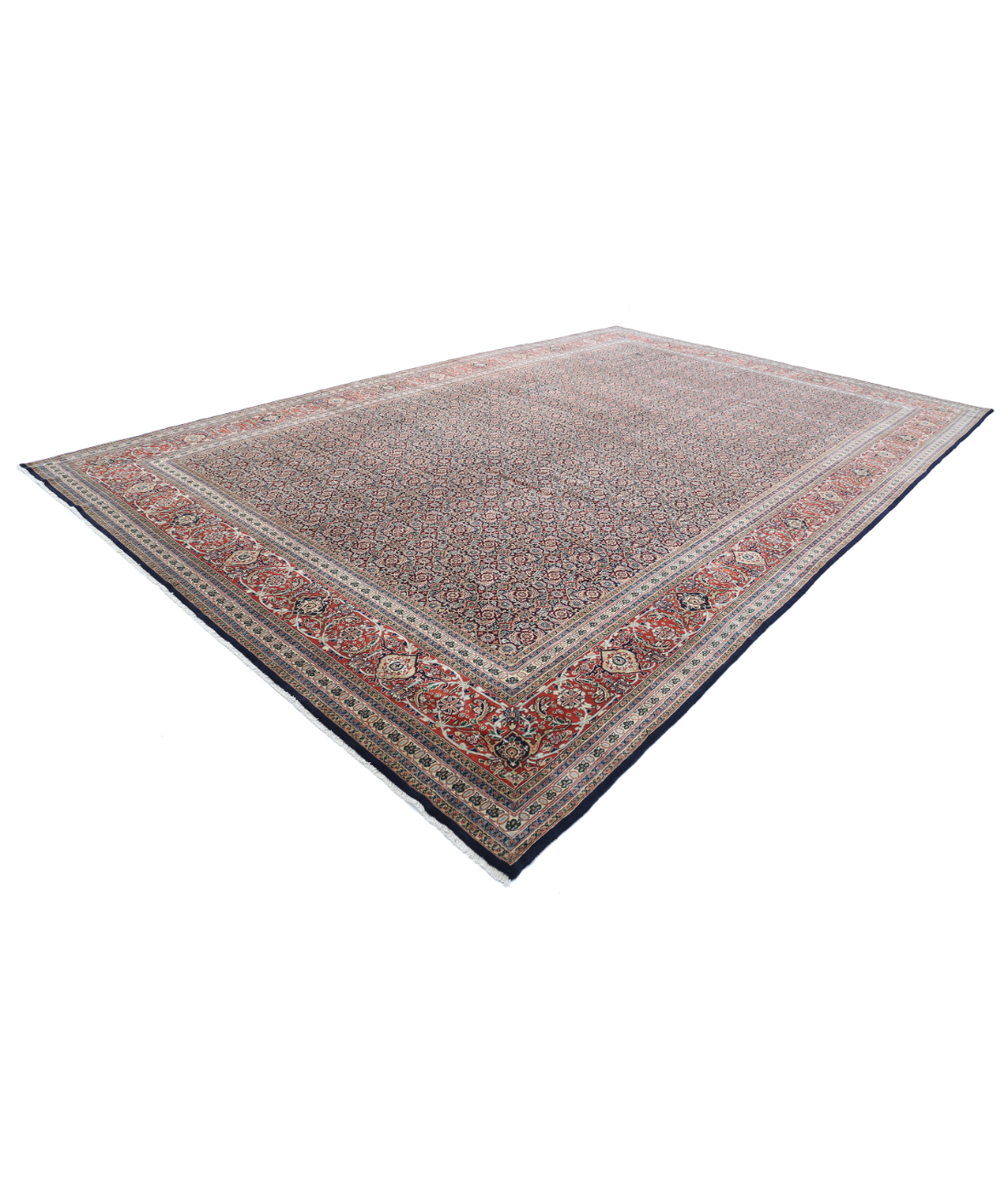 Bijar 11'8'' X 18'2'' Hand-Knotted Wool Rug 11'8'' x 18'2'' (273 X 353) / Blue / Red