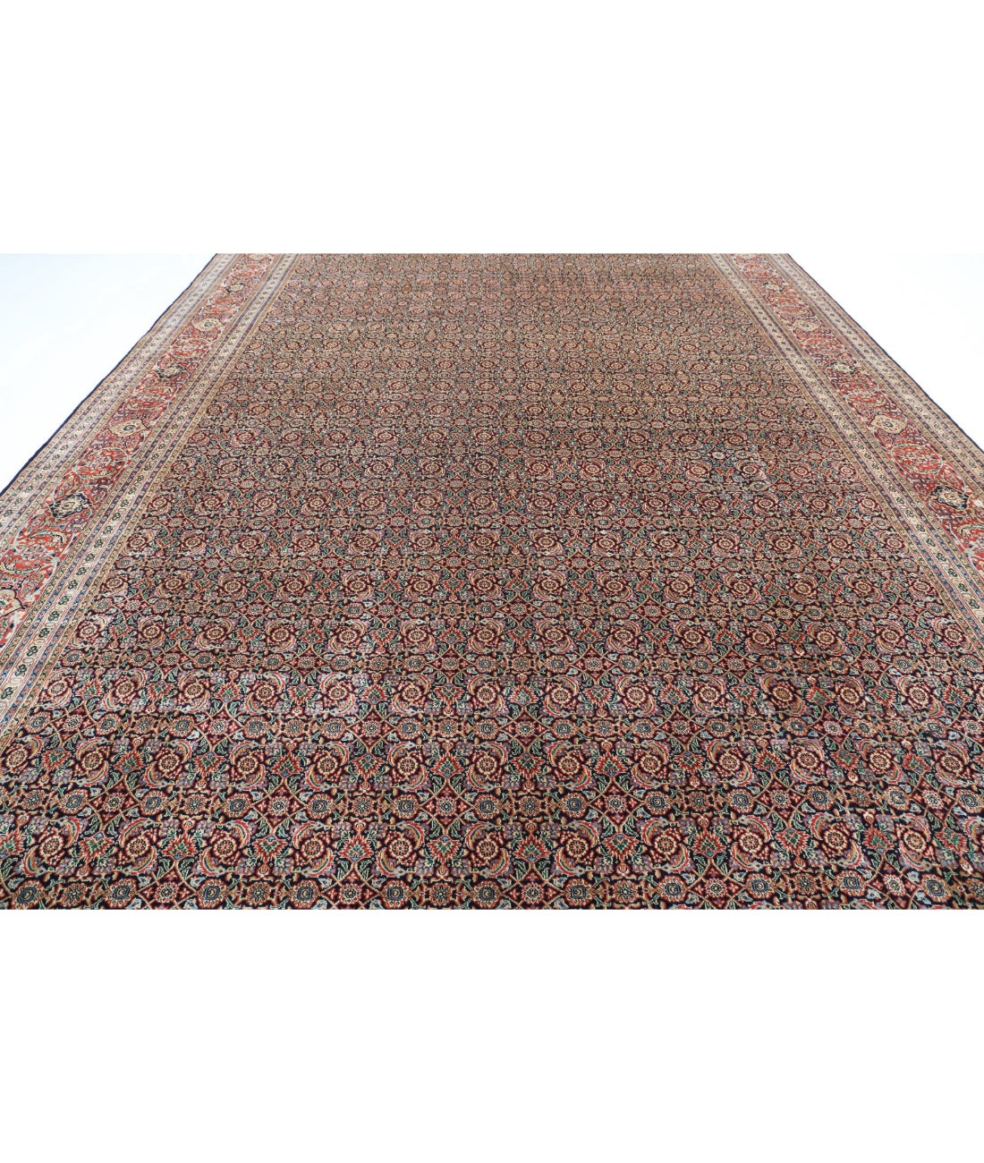 Bijar 11'8'' X 18'2'' Hand-Knotted Wool Rug 11'8'' x 18'2'' (273 X 353) / Blue / Red