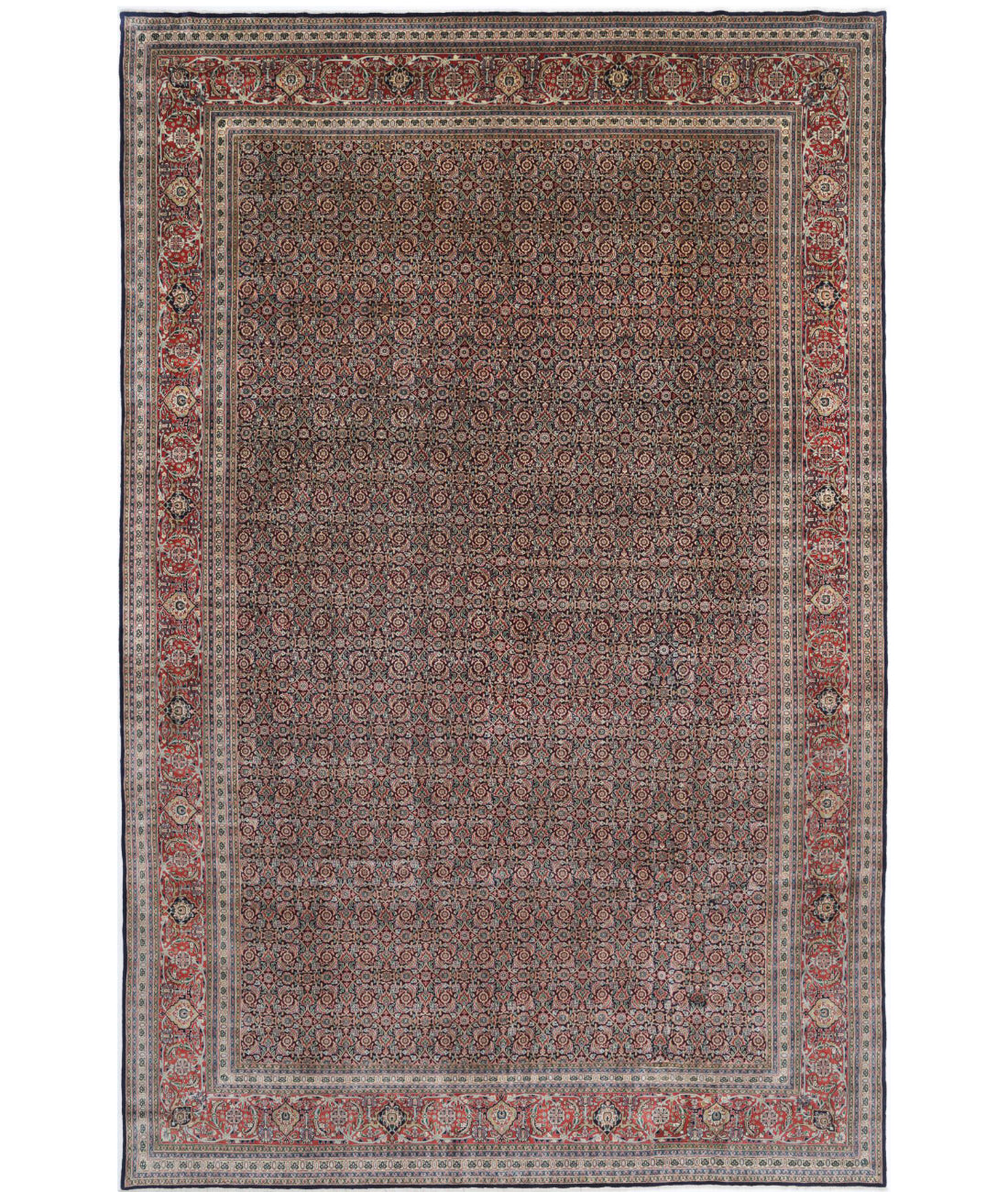 Bijar 11'8'' X 18'2'' Hand-Knotted Wool Rug 11'8'' x 18'2'' (273 X 353) / Blue / Red