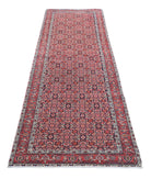 Bijar 2'8'' X 9'2'' Hand-Knotted Wool Rug 2'8'' x 9'2'' (80 X 275) / Blue / Red