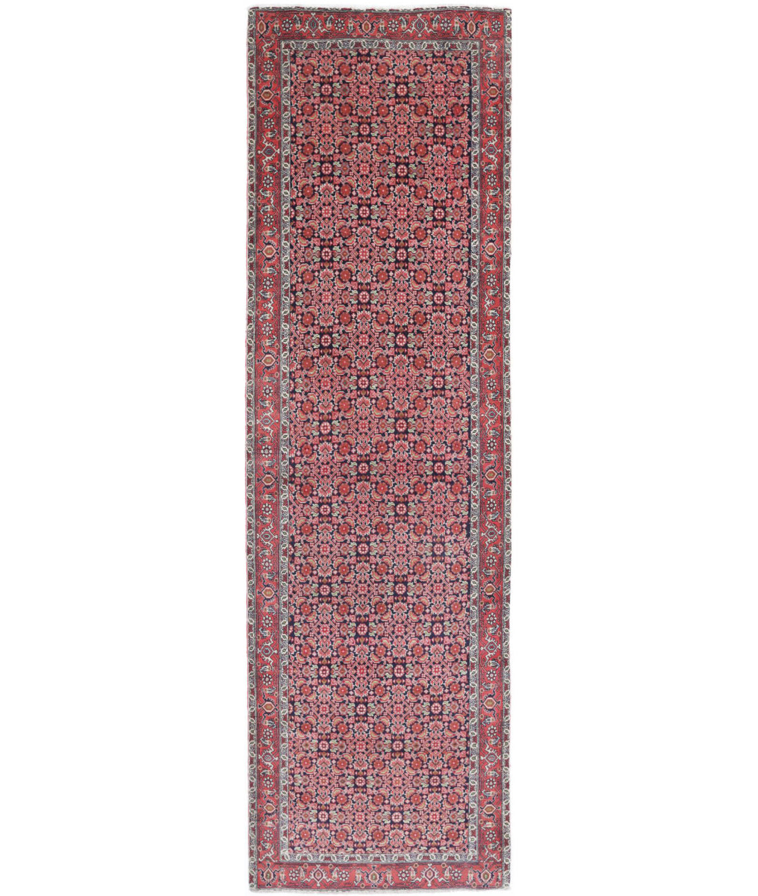 Bijar 2'8'' X 9'2'' Hand-Knotted Wool Rug 2'8'' x 9'2'' (80 X 275) / Blue / Red