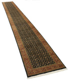 Heritage 2'6'' X 19'4'' Hand-Knotted Wool Rug 2'6'' x 19'4'' (243 X 340) / Black / Rust