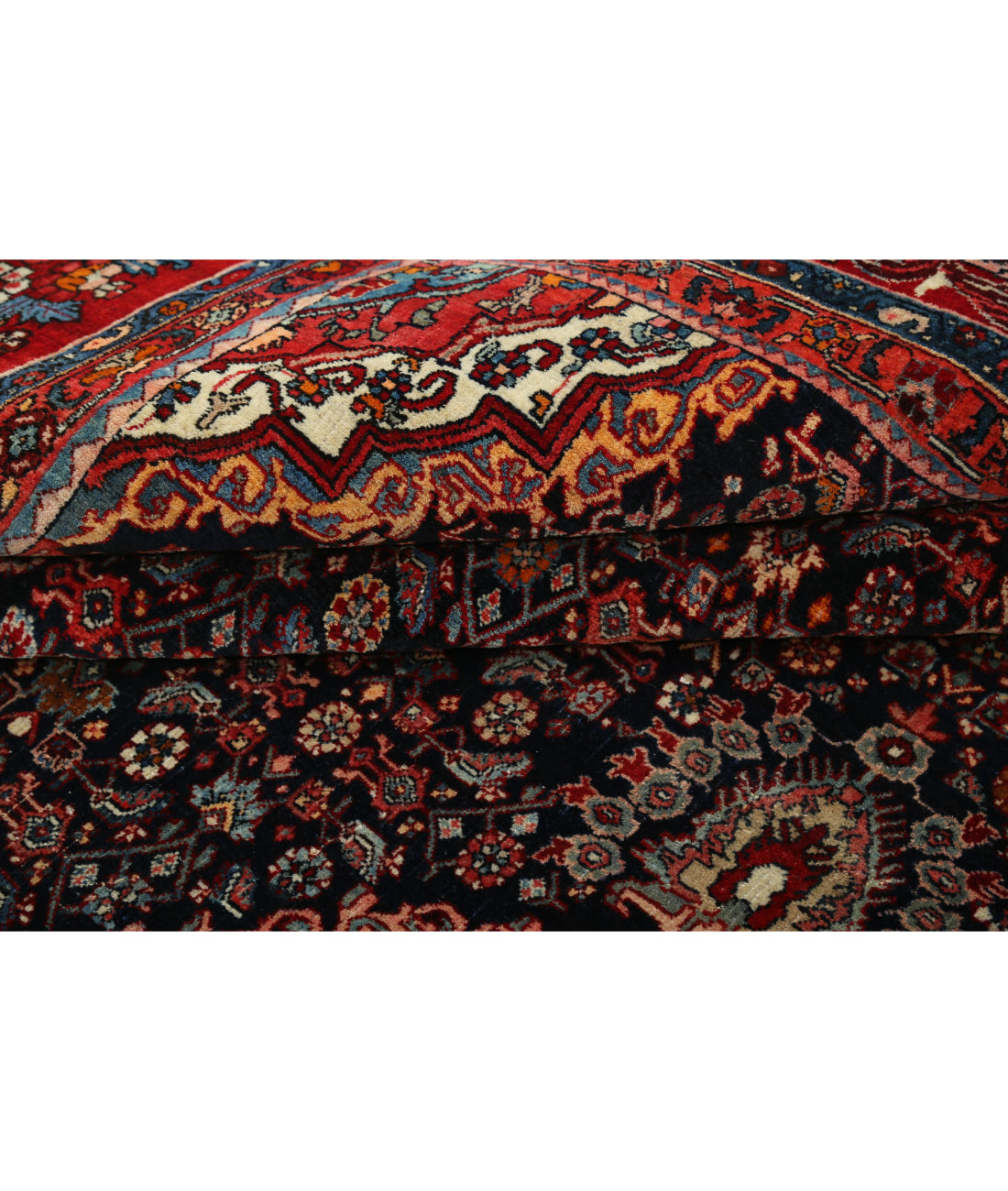 Bijar 10'0'' X 12'4'' Hand-Knotted Wool Rug 10'0'' x 12'4'' (300 X 370) / Blue / Red