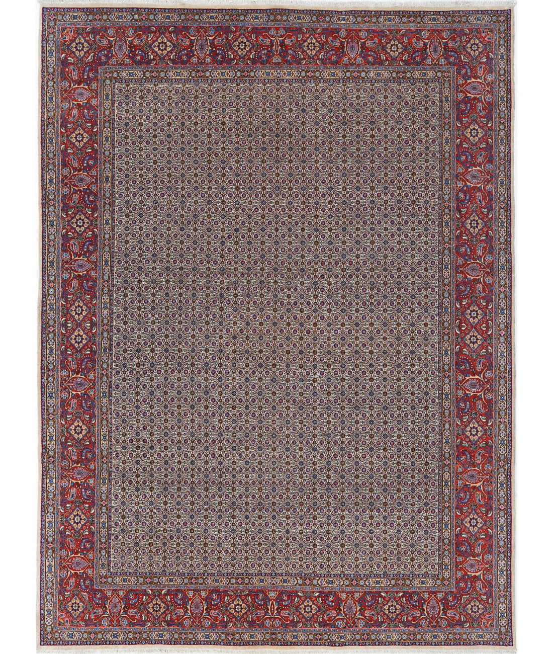 Bijar 7'11'' X 11'0'' Hand-Knotted Wool Rug 7'11'' x 11'0'' (238 X 330) / Ivory / Red