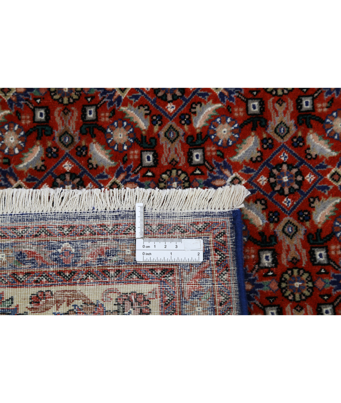 Bijar 6'7'' X 9'8'' Hand-Knotted Wool-Silk Rug 6'7'' x 9'8'' (198 X 290) / Red / Ivory