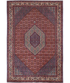 Bijar 6'7'' X 9'8'' Hand-Knotted Wool-Silk Rug 6'7'' x 9'8'' (198 X 290) / Red / Ivory