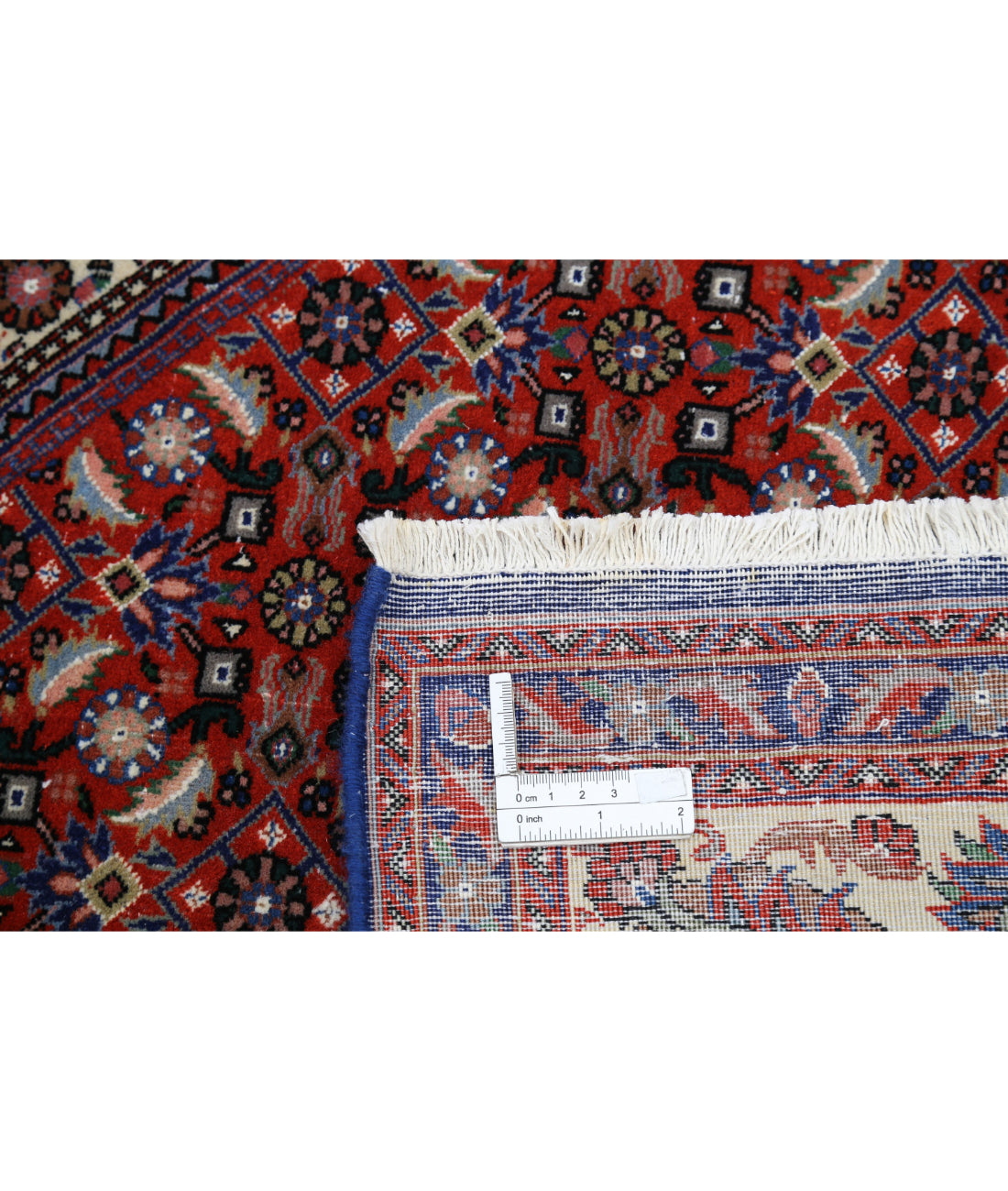 Bijar 6'6'' X 9'9'' Hand-Knotted Wool-Silk Rug 6'6'' x 9'9'' (195 X 293) / Red / Ivory