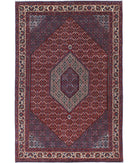 Bijar 6'6'' X 9'9'' Hand-Knotted Wool-Silk Rug 6'6'' x 9'9'' (195 X 293) / Red / Ivory