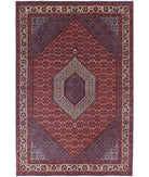 Bijar 6'7'' X 9'9'' Hand-Knotted Wool-Silk Rug 6'7'' x 9'9'' (198 X 293) / Red / Ivory