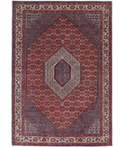 Bijar 6'7'' X 9'9'' Hand-Knotted Wool-Silk Rug 6'7'' x 9'9'' (198 X 293) / Red / Ivory