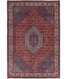 Bijar 6'7'' X 9'10'' Hand-Knotted Wool-Silk Rug 6'7'' x 9'10'' (198 X 295) / Red / Ivory