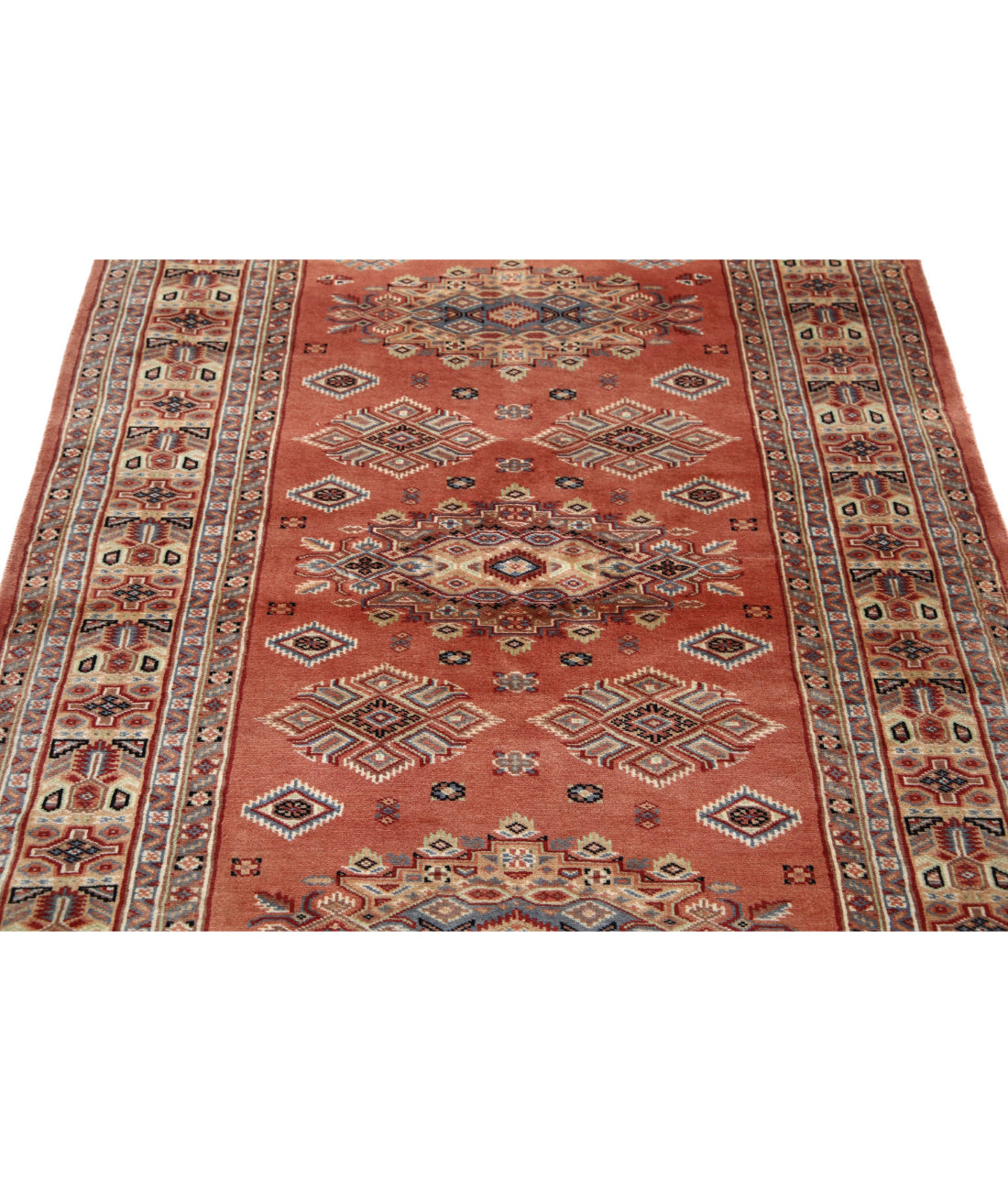 Bokhara 4'2'' X 6'1'' Hand-Knotted Wool Rug 4'2'' x 6'1'' (125 X 183) / Peach / Ivory