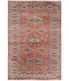 Bokhara 4'2'' X 6'1'' Hand-Knotted Wool Rug 4'2'' x 6'1'' (125 X 183) / Peach / Ivory