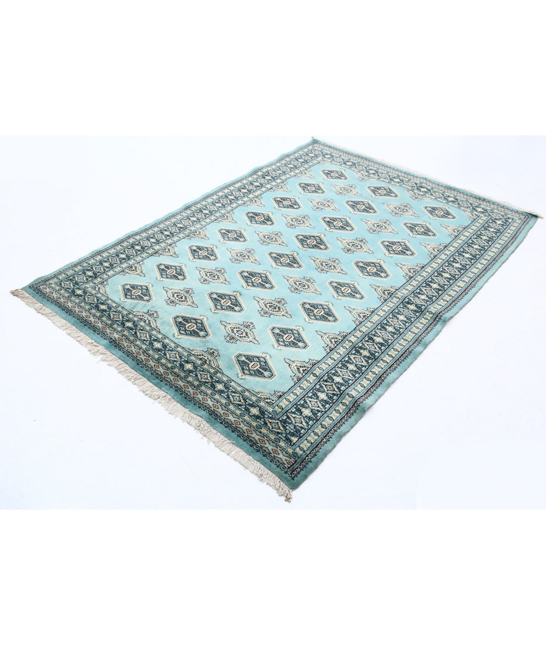 Bokhara 4'8'' X 6'4'' Hand-Knotted Wool Rug 4'8'' x 6'4'' (140 X 190) / Green / N/A