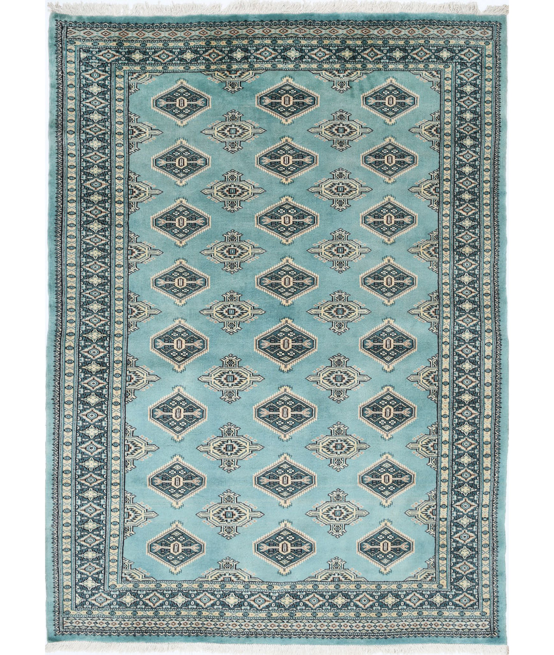 Bokhara 4'8'' X 6'4'' Hand-Knotted Wool Rug 4'8'' x 6'4'' (140 X 190) / Green / N/A