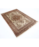 Bokhara 4'6'' X 6'8'' Hand-Knotted Wool-Silk Rug 4'6'' x 6'8'' (135 X 200) / Ivory / Ivory