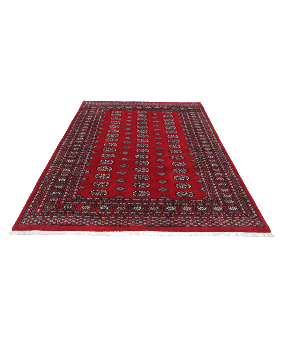 Bokhara 6'0'' X 8'8'' Hand-Knotted Wool Rug 6'0'' x 8'8'' (180 X 260) / Red / Black