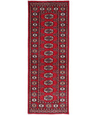 Bokhara 2'1'' X 6'2'' Hand-Knotted Wool Rug 2'1'' x 6'2'' (63 X 185) / Red / Ivory