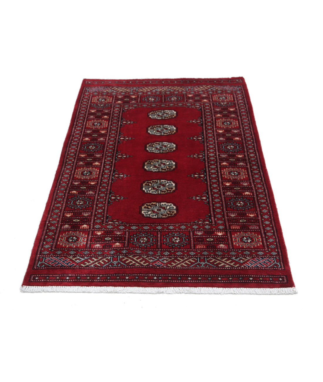 Bokhara 3'1'' X 5'0'' Hand-Knotted Wool Rug 3'1'' x 5'0'' (93 X 150) / Red / Ivory