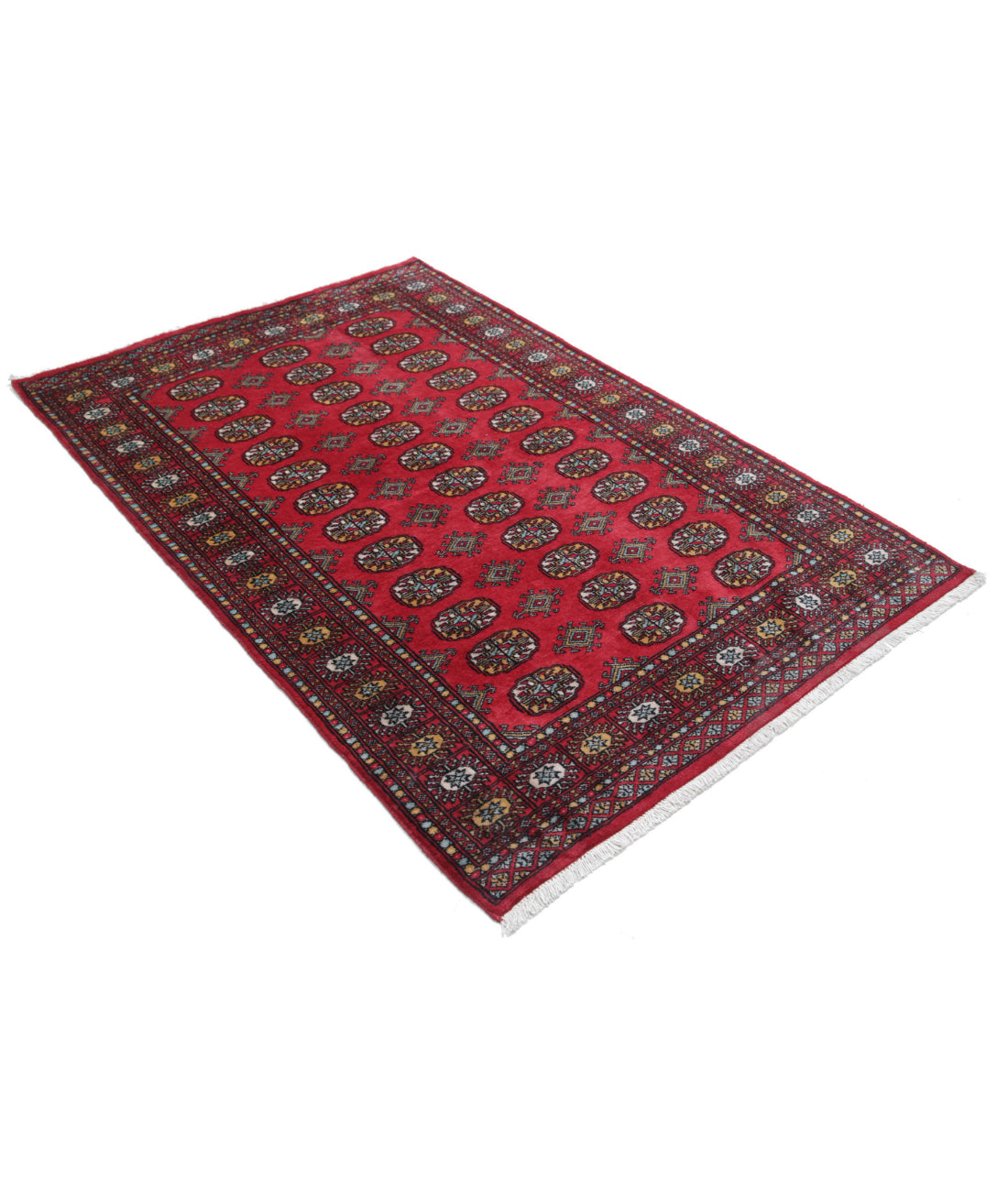 Bokhara 4'1'' X 6'3'' Hand-Knotted Wool Rug 4'1'' x 6'3'' (123 X 188) / Red / Black